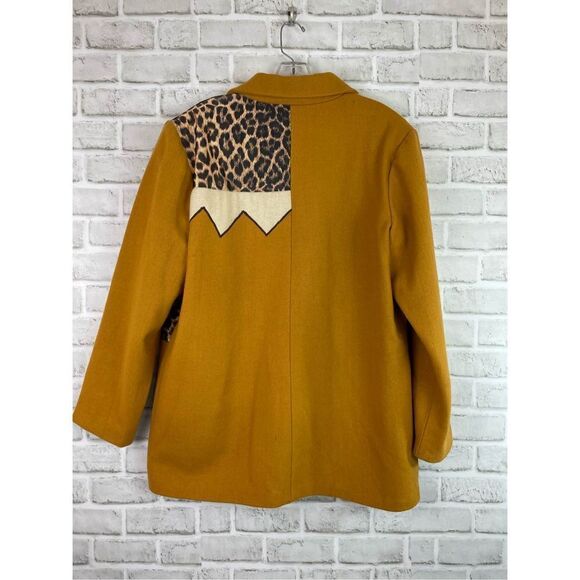 Vintage Allure Wool Patchwork Coat Animal Print Boho Artsy Eclectic Jacket - Picture 2 of 10
